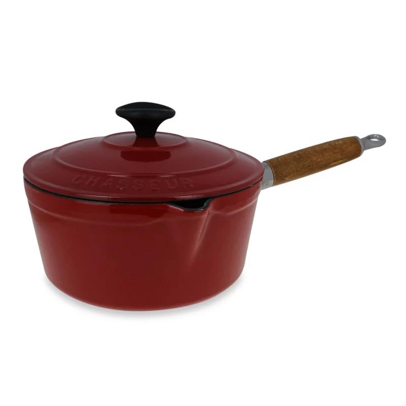 Chasseur® Cast Iron 2.5 qt. Saucepan with Lid in Red