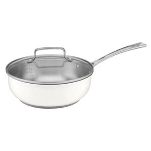 Cuisinart® Matte White 3 qt. Stainless Steel Covered Chef’s Pan